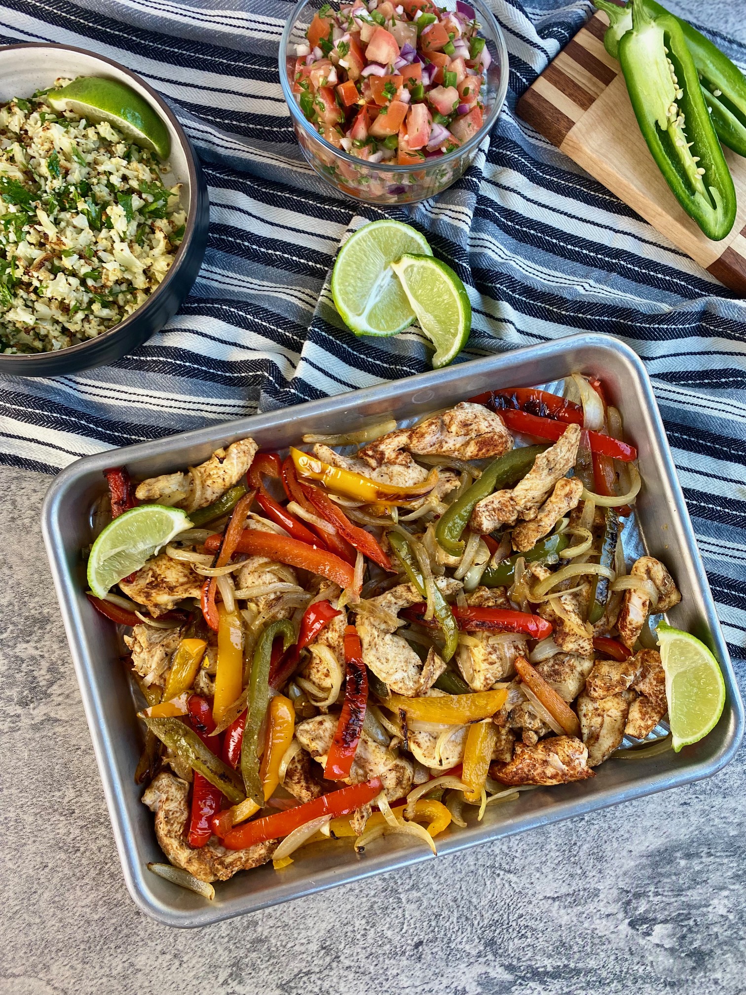 Abigail’s tray chicken fajitas